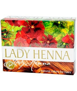 Краска для волос lady henna светло-коричневая на основе хны 6 упак 10